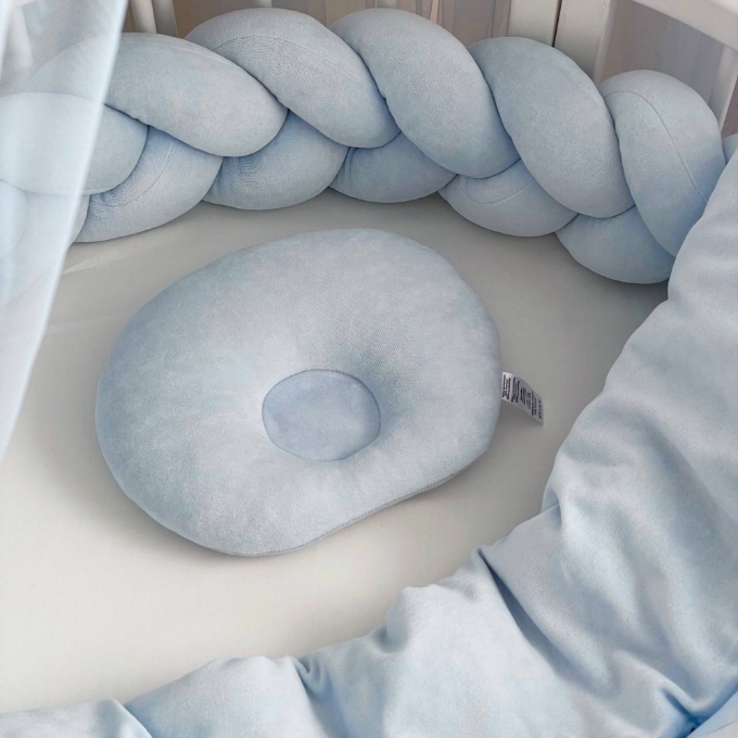 Set lenjerie pentru Patut Bebe din 6 piese Elefant albastru (4)